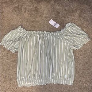 American Eagle off the shoulder striped top